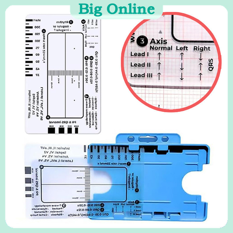ECG 7 Step Ruler Card Interpretation Ecg/Ekg Reference Guide ECG EKG ...