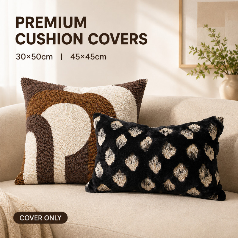 Simple and elegant three-dimensional velvet pillowcase 30x50/45x45cm ...