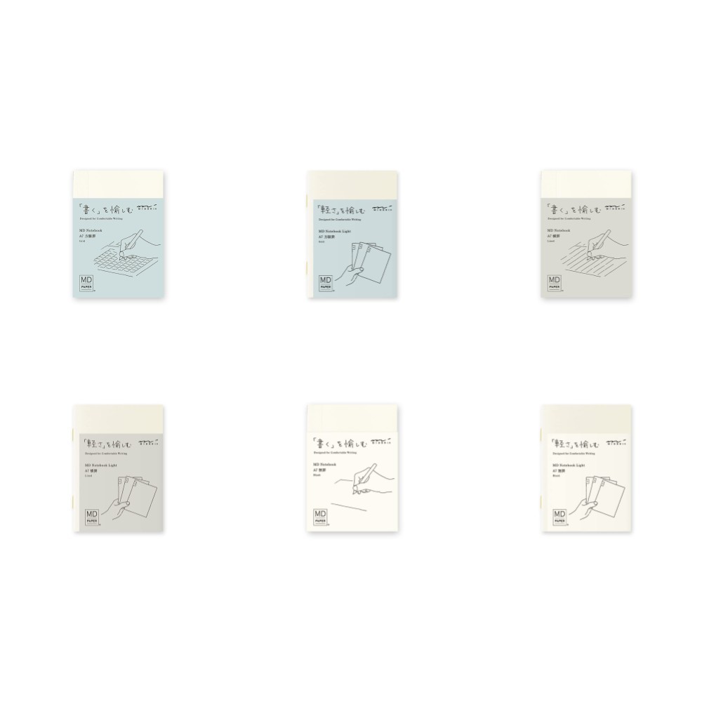 DESIGNPHIL MIDORI MD Notebook Light A7 Grid Ruled 3-Pack 15283006 Grid ...