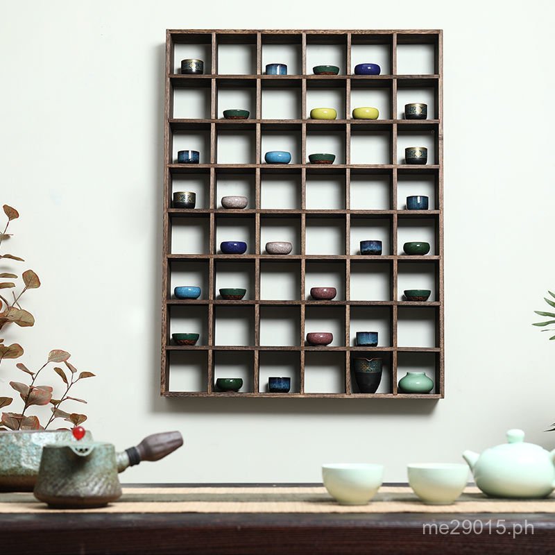 Chinese Style Storage Rack Tongduobao Pavilion Solid Wood Wall-Mounted ...