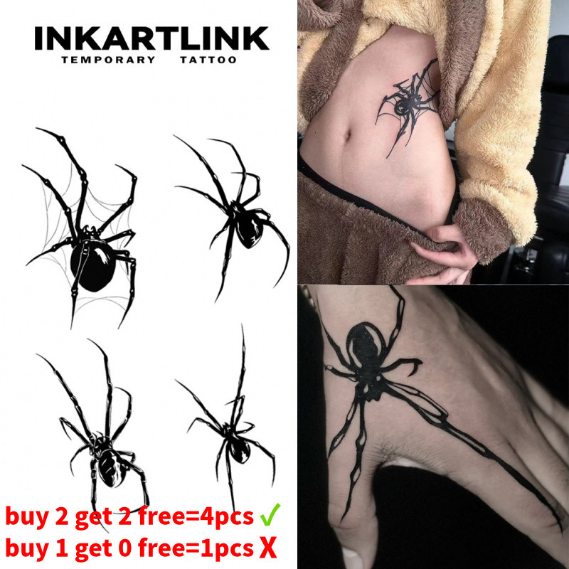 Inkartlink Spider Waterproof Temporary Tattoo Stickers Long-lasting Magic  Tattoo Semi Permanent Fake Tattoo