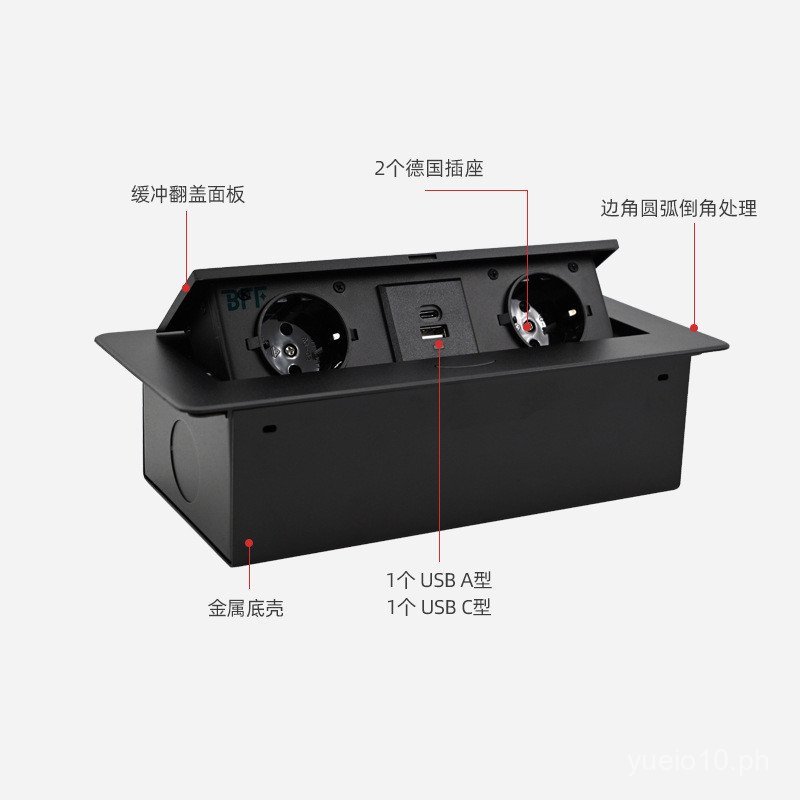 European Standard German Socket Hidden Embedded Desktop Socket Office ...