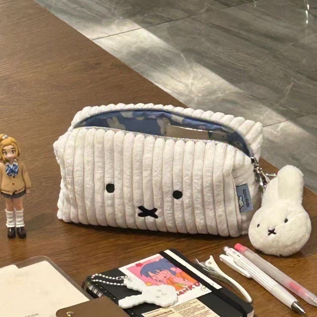 New Miffy Rabbit Pencil Case ins Simple Corduroy Cosmetic Bag ...