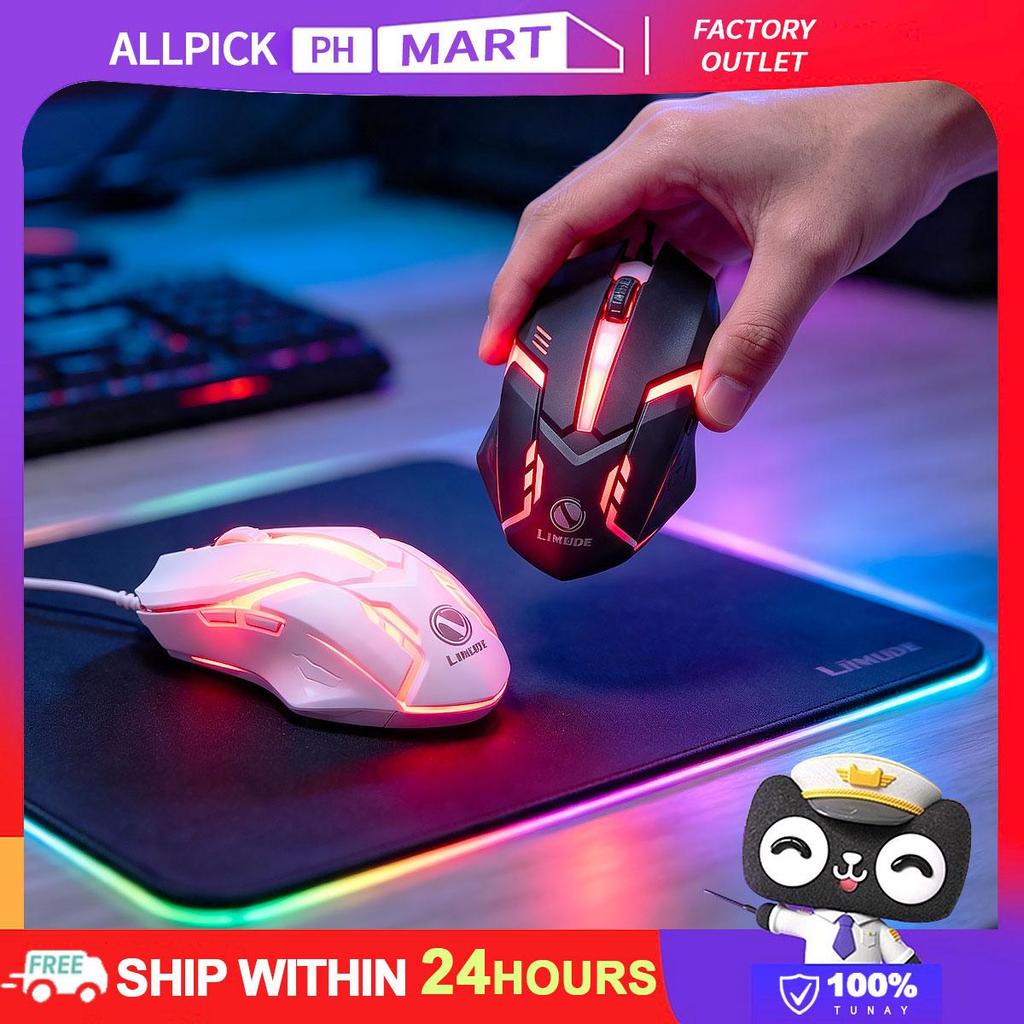 Wired Gaming Mouse RGB Backlit Ergonomic High DPI Optical Mouse 7 Color ...