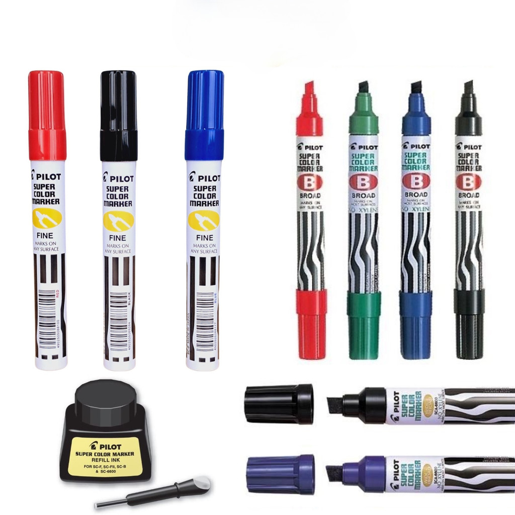 Pilot Super Color Marker | Permanent | Fine Broad Refill Ink | SC-F SC ...