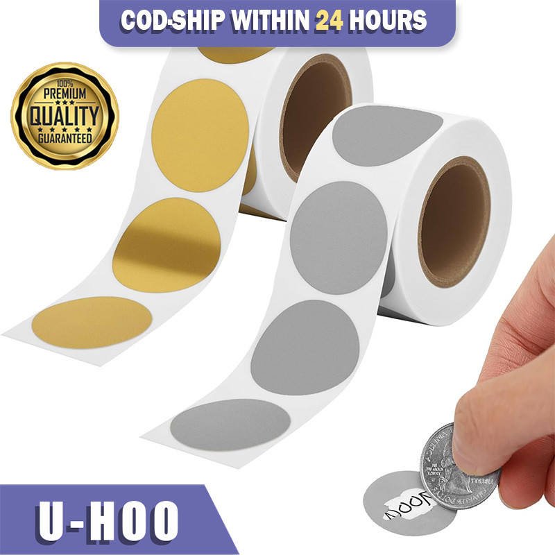 300/1000Pcs Silver Gold Scratching Card Sticker DIY Gift Game Card ...
