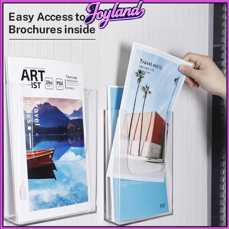 JOYLAND A4/A5 Acrylic Wall Mounted Document File Magazine Brochure ...