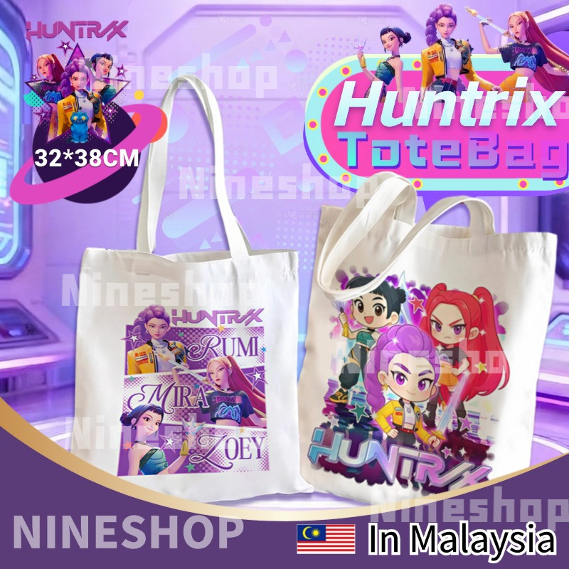 Huntrix Canvas Beg Student Tuition Bag Kuromi Labubu Capybara Sanrio ...