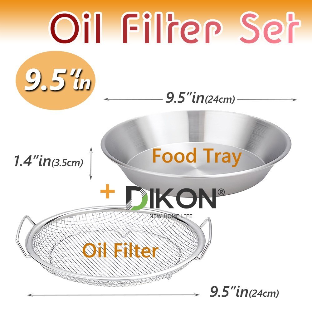 Oil Filter Tray Set Stainless Steel Strainers Fried Food Mesh Pan Oil ...