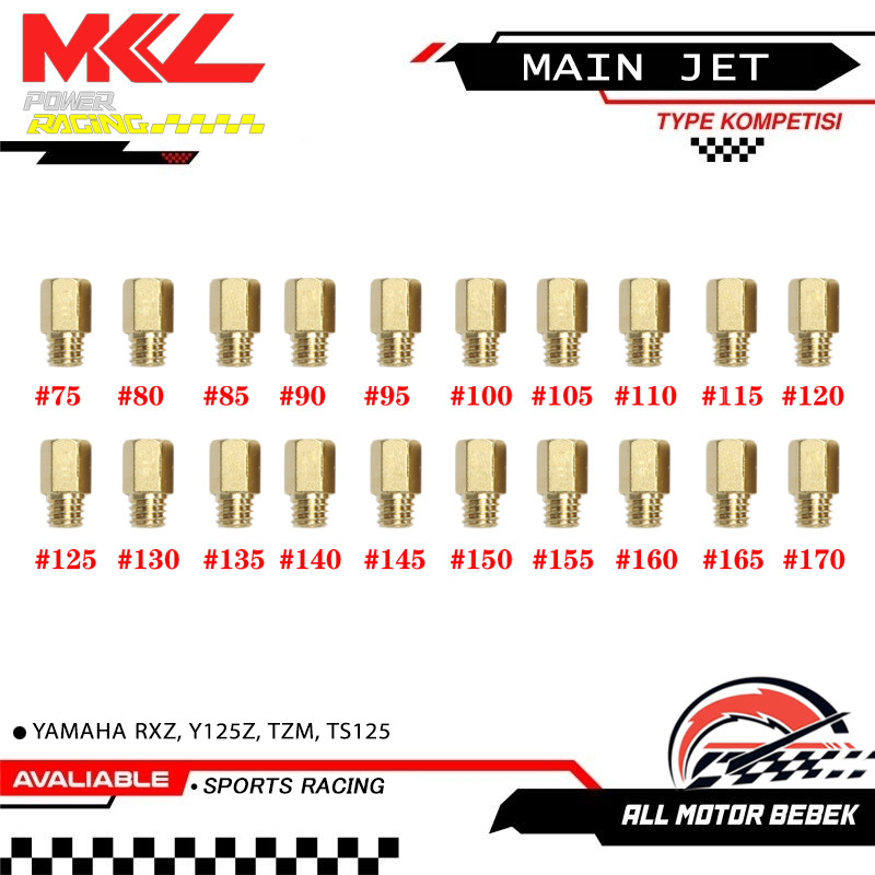 MIKUNI Carburetor MAIN JET FOR YAMAHA RXZ Y125Z TZM TS125(SIZE 75-->270 ...