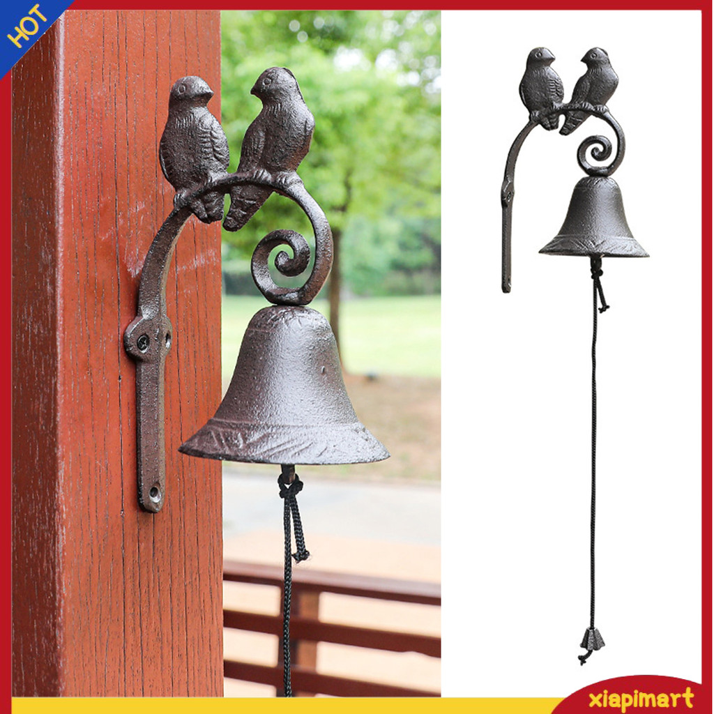 {xiapimart} Charm Front Door Bell Sturdy Metal Bell Vintage Bird Design ...