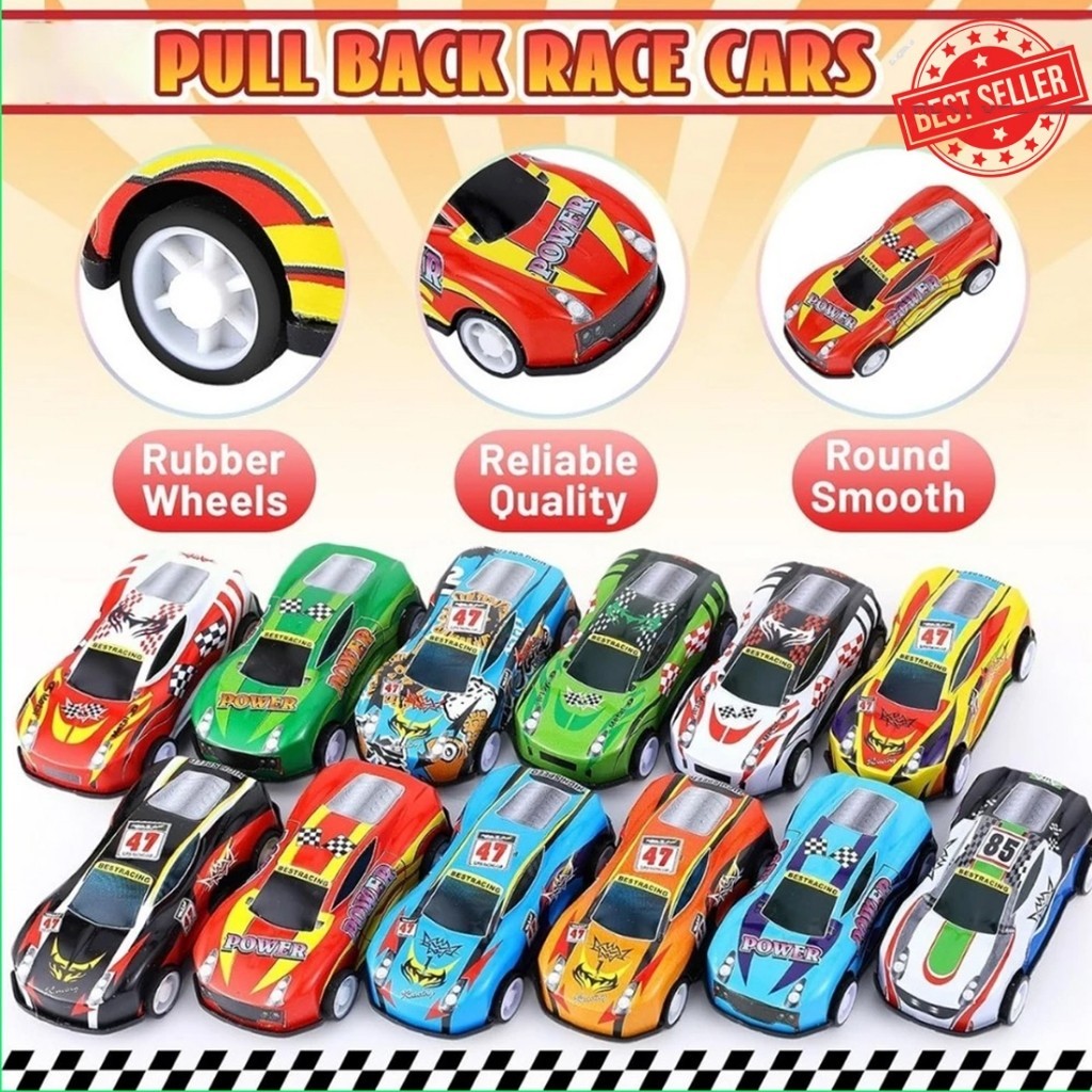 Mini Pull‑Back Alloy Racing Car Set with Box | Shopee Philippines