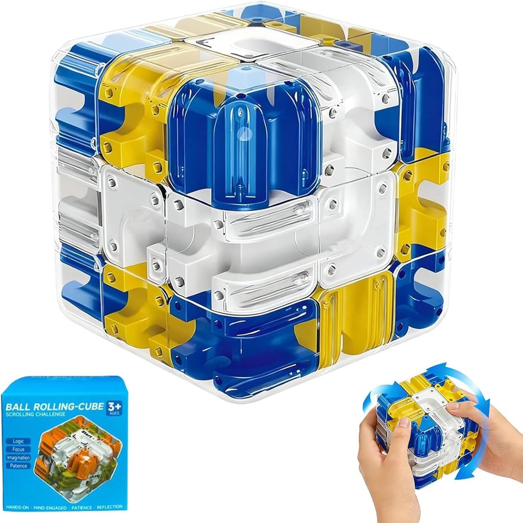 3D Maze Cube for Kids,Marble Labyrinth Cube,Engaging Puzzle Brain ...