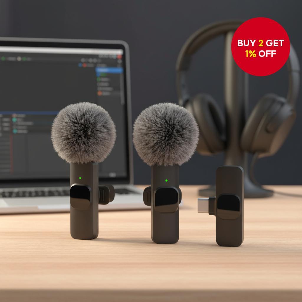 Lavalier Mini Wireless Microphone for Smartphone, PC, Vlog, Audio ...
