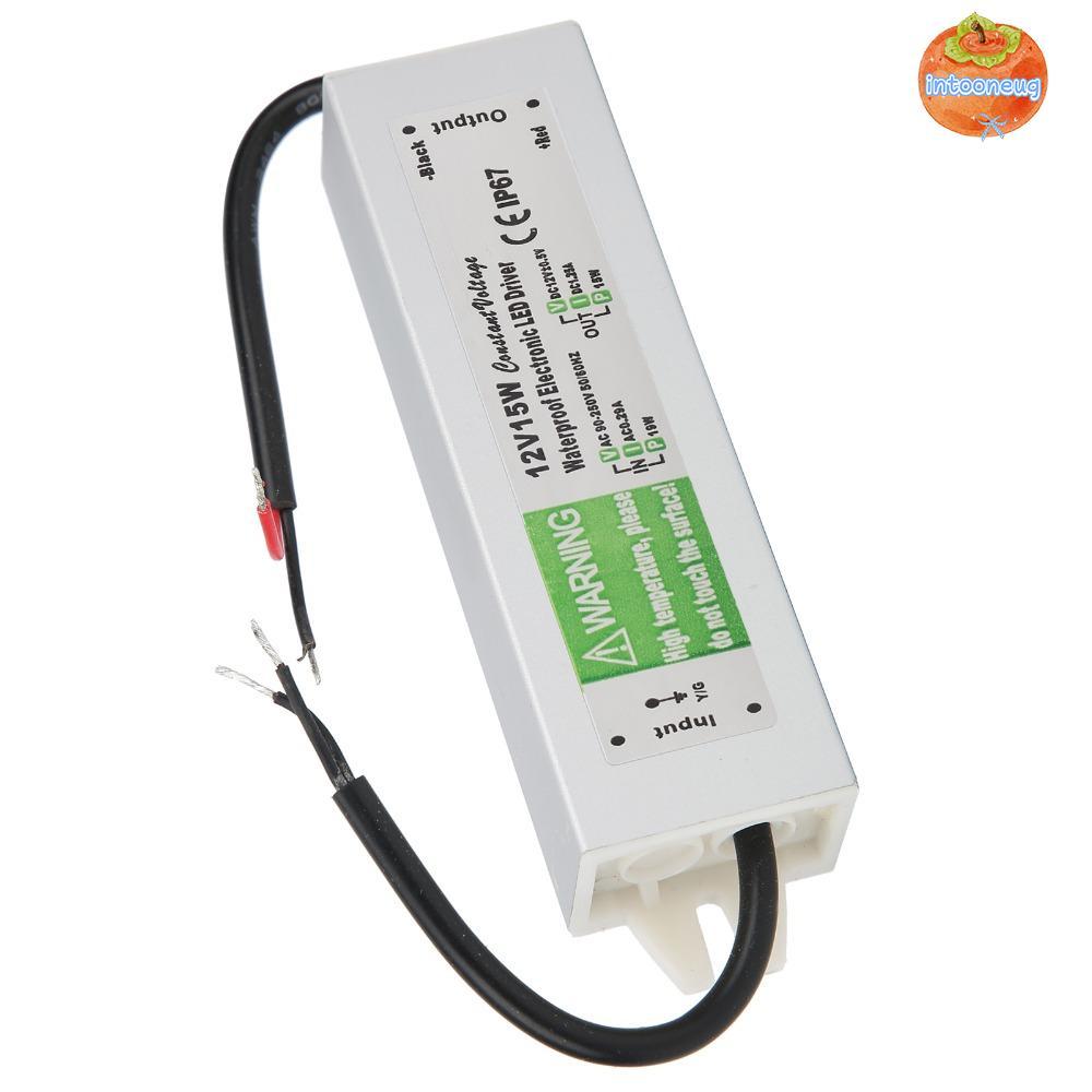 INTOO LED Driver Transformer, 15W 12V/24V DC Waterproof Switching Power ...