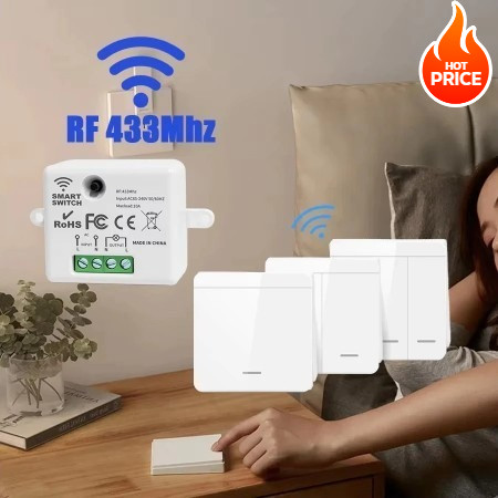 RF433 Smart Wall Switch with Multi-Channel Wireless Remote Control ...
