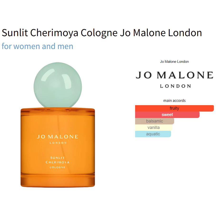 Jo Malone Sunlit Cherimoya Cologne 50 ml Perfume | Shopee Philippines