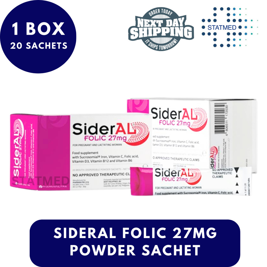 Sideral Folic 27mg Powder Sachet - 10 & 20 Sachets | Shopee Philippines