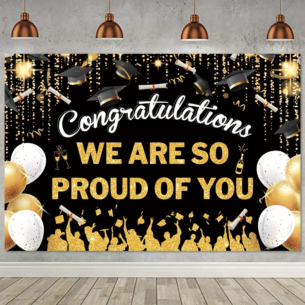 Congrats Grad Banner Party Backdrop We Are So Proud of You Family Party ...