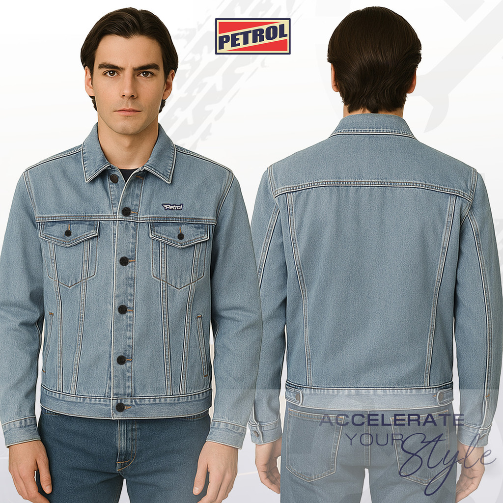 Petrol Men's Basic Denim Jacket Loose Fitting 177712 (Light Wash ...