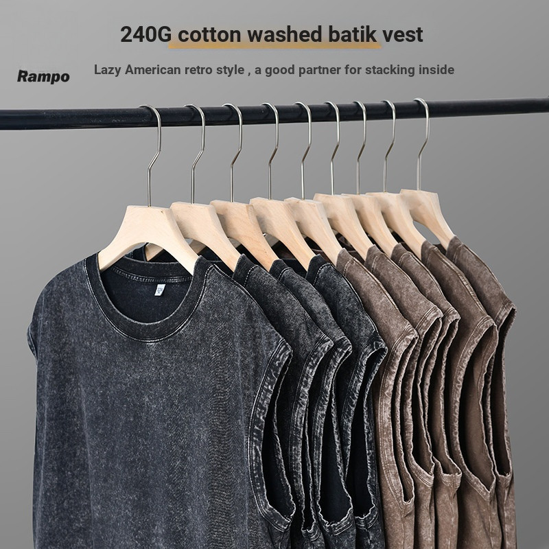 240G Pure Cotton European American High Street hiphop Washed Distressed ...