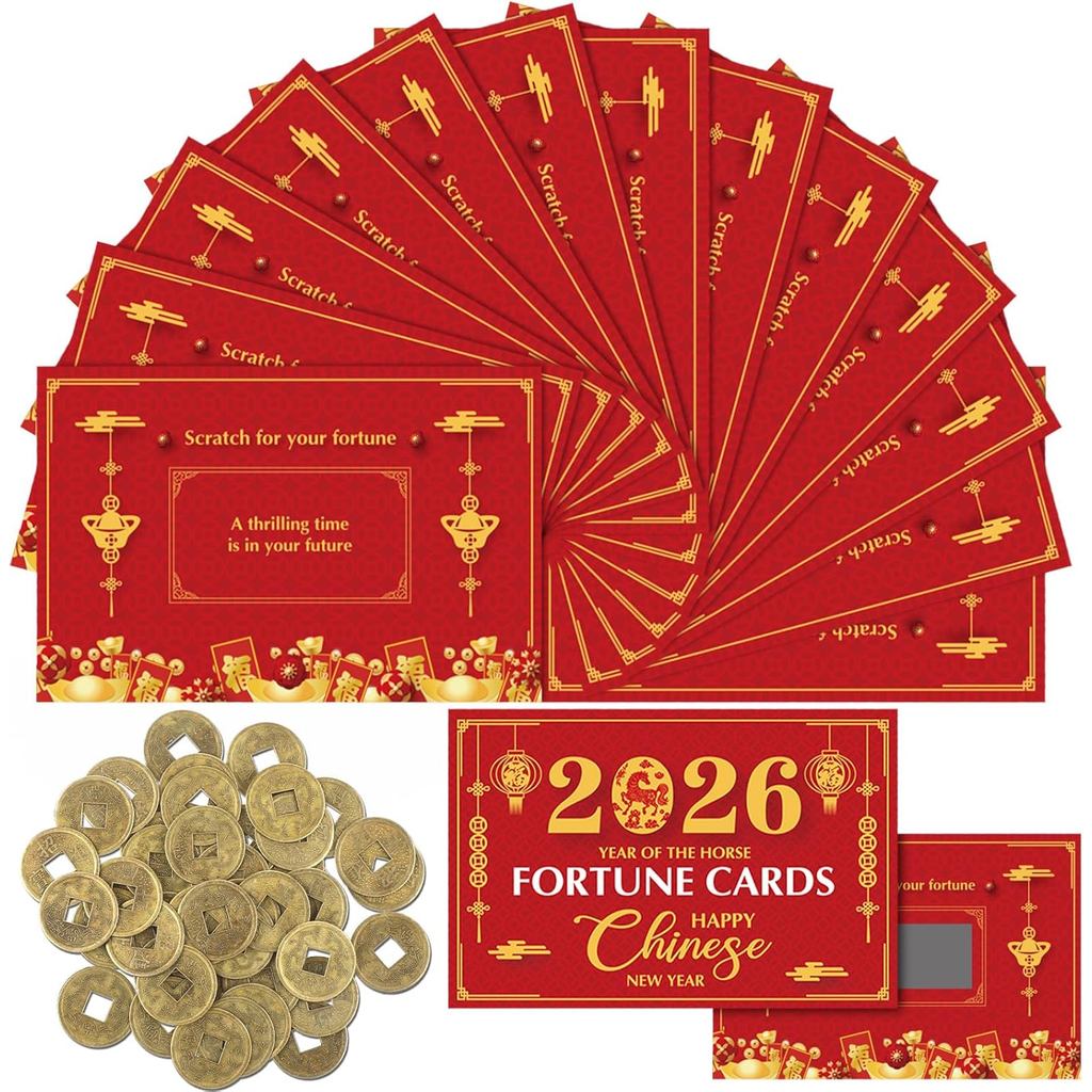 Sosation 30 Pcs 2026 Chinese New Year Scratch off Fortune Cards Year of ...