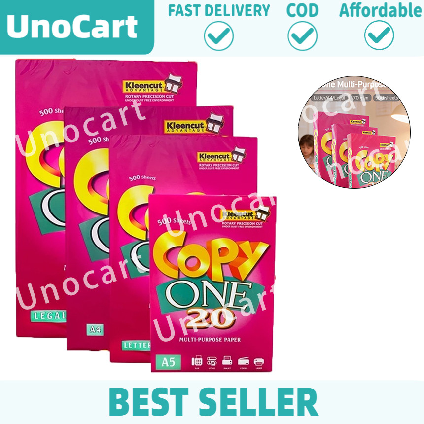 Copy One Bond Paper Short Long A4 Size 500 Sheets School Supplies ...