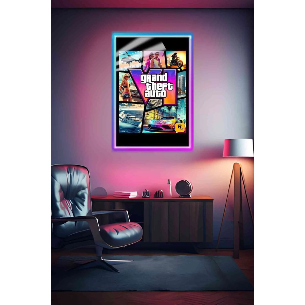Grand Theft Auto Vi GTA 6 Gaming Posters Canvas Print Wall Decor ...