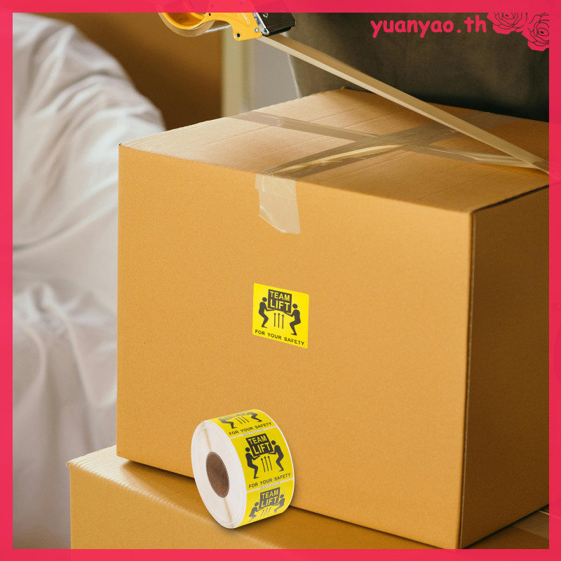 Yellow Heavy Object Warning Stickers for Shipping Boxes Team Lift ...