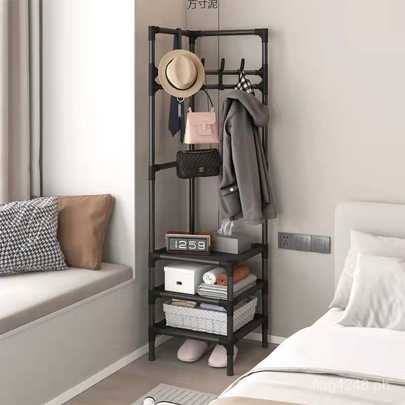 Corner Clothes Triangle Rental House Clothes Rack Double Layer Floor ...