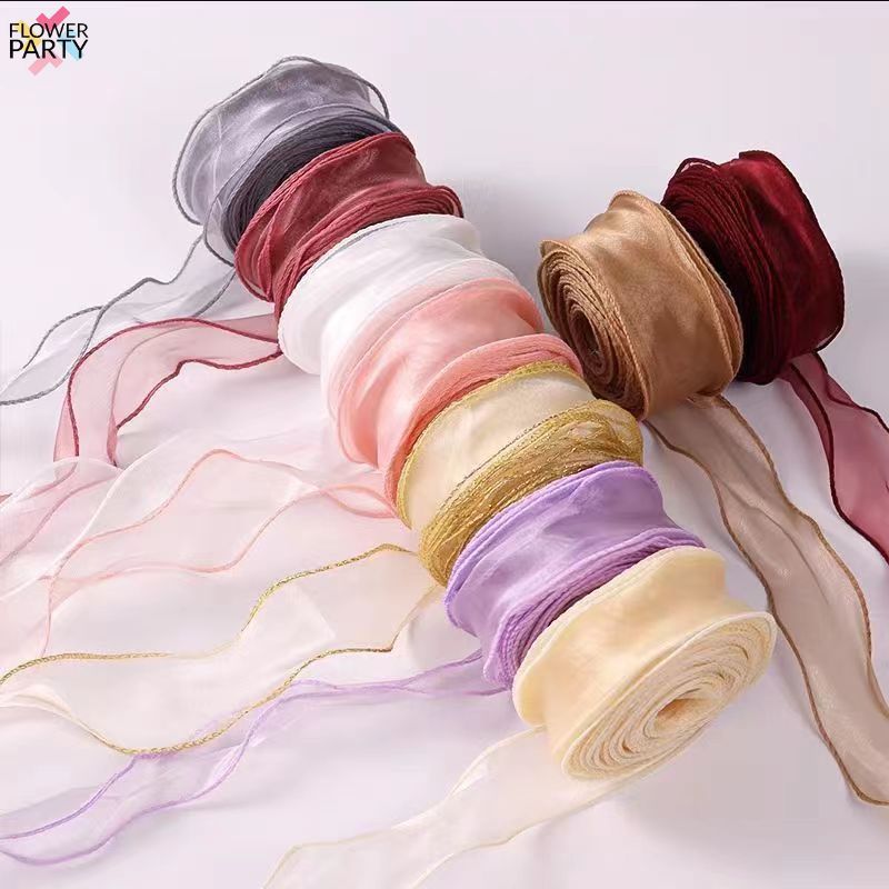 F·P Sheer Chiffon Ribbon Organza Satin Ribbons Bouquet Gift Wrap Bow ...