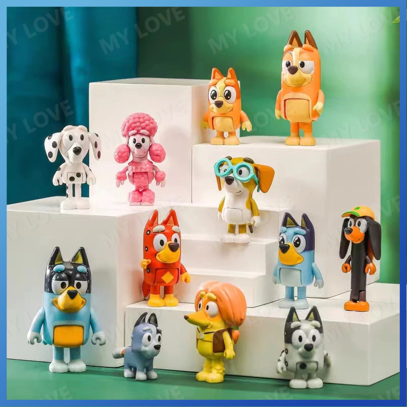 8pcs/1set Cartoon Bluey figure Puppy Doll toys Bluey Family Action ...