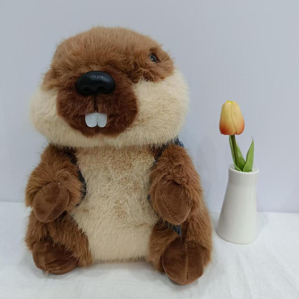 New Groundhog Plush Toy Sitting Pose Stuffed Animal with Cute Vest ...