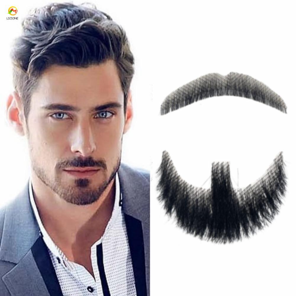 ECHOG Human Hair Beard, Real Hair Handmade Makeup Fake Beard, Cosplay ...