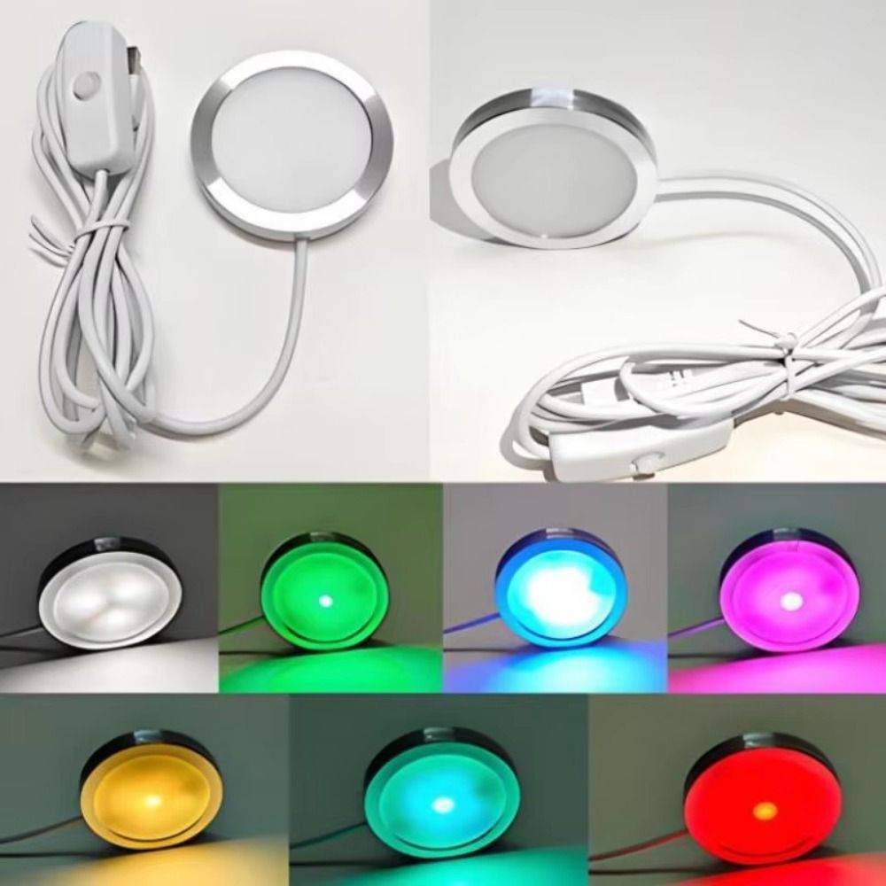 YLERI USB Circular Lamp, RGB Color Adjustable 5V Ultra-thin LED Light ...