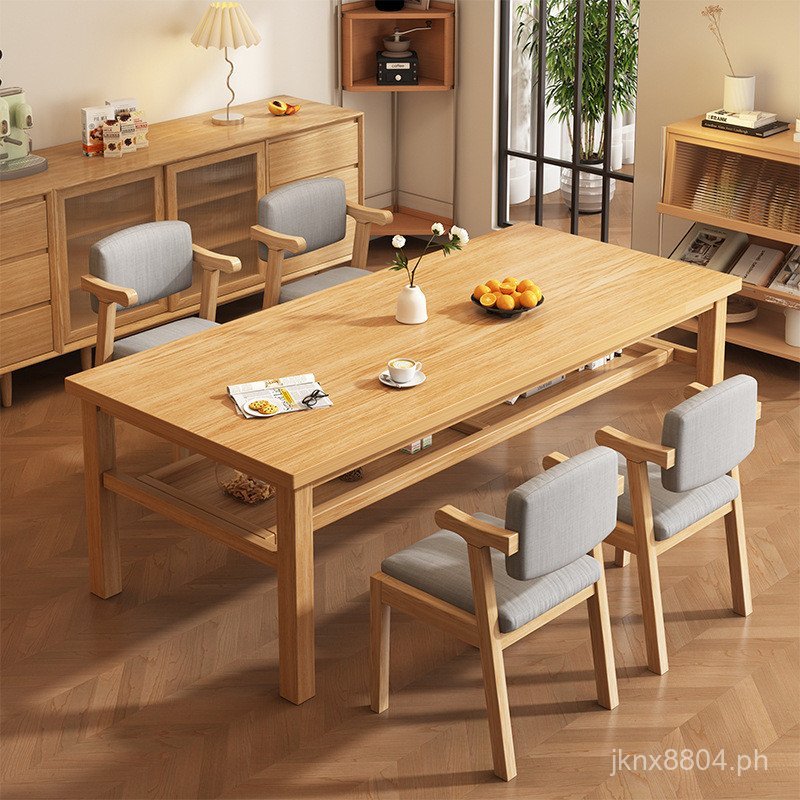 Table and Chair Tea Set One Table Balcony Chair Office Solid Wood Large ...