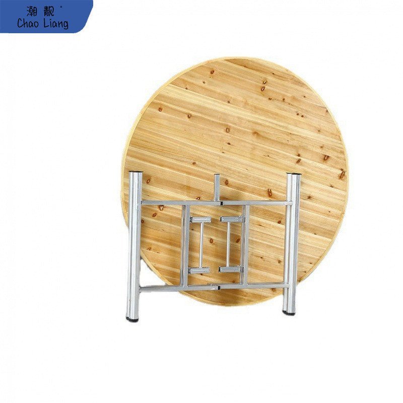 Solid Wood Round Table Round Table Banquet Fir Wood Large Foldable Home ...
