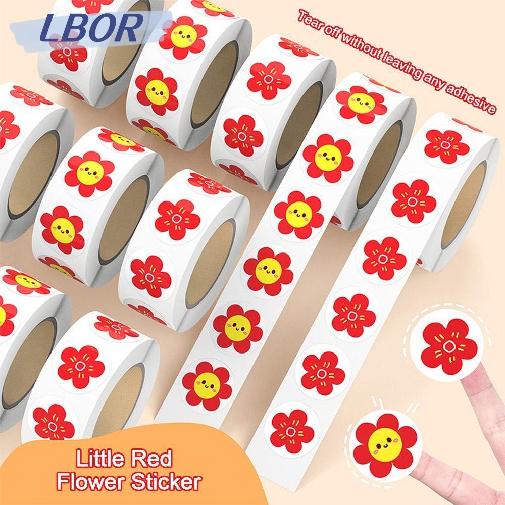 LBOR 500Pcs/Roll Praise Stickers, Little Red Flower Animal Kindergarten ...