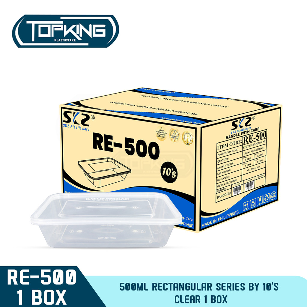 Clear Re500 Container Rectangular Series 500ml 1 BOX | Shopee Philippines