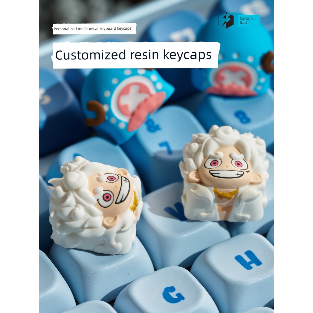 Carbon Flash 3C One Piece Personalized 1U Keycaps: Luffy & Chopper ...