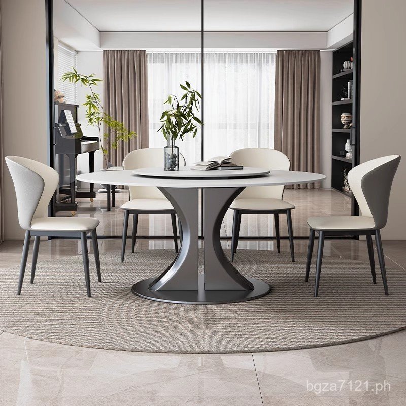 Round Simple Round Dining Table Modern with Rock Style Small Apartment ...