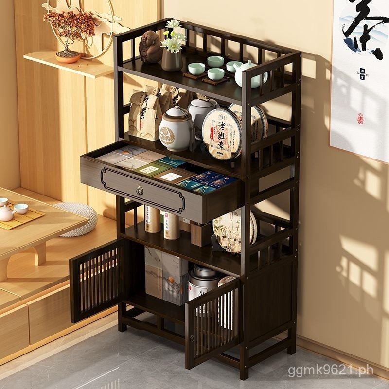 Tea Storage Tableside Shelf Home Storage Cabinet Tea Cabinet Tea ...