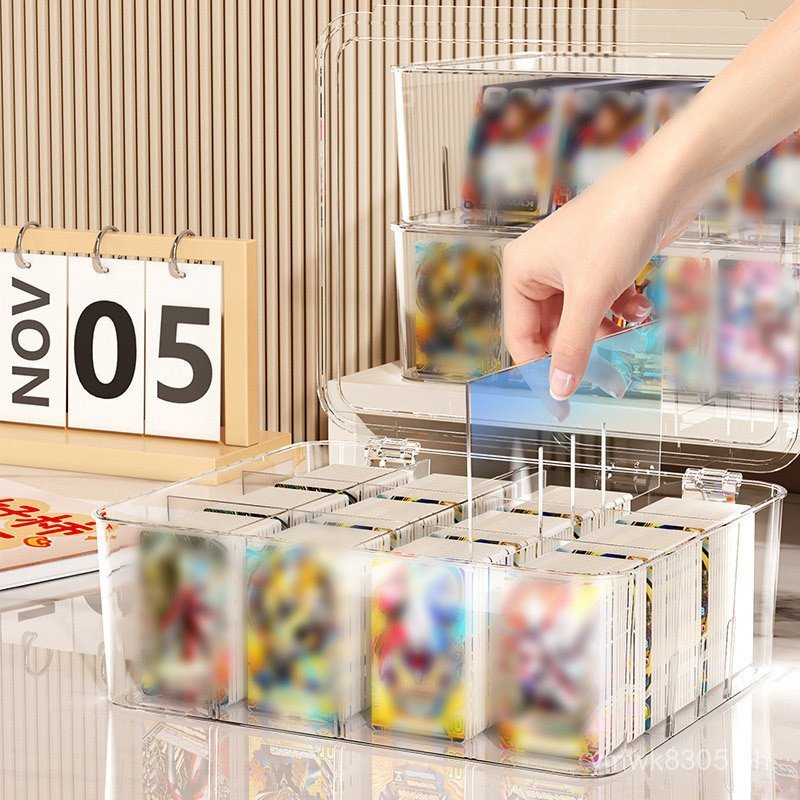 Free Multi-Grid Card Flip Card Manya Acrylic Storage Box Organizer ...