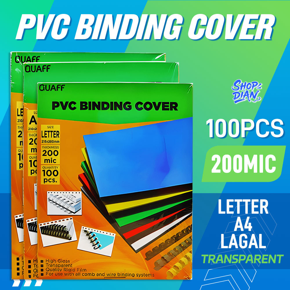 PVC Binding Cover 200micron Short | A4 | Long (100pcs/pack) Quaff Brand ...