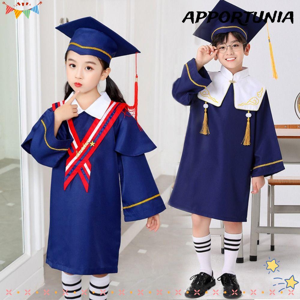 APPORTUNIA 2Pcs/Set Children Graduation Gown Set, Honors Graduation ...