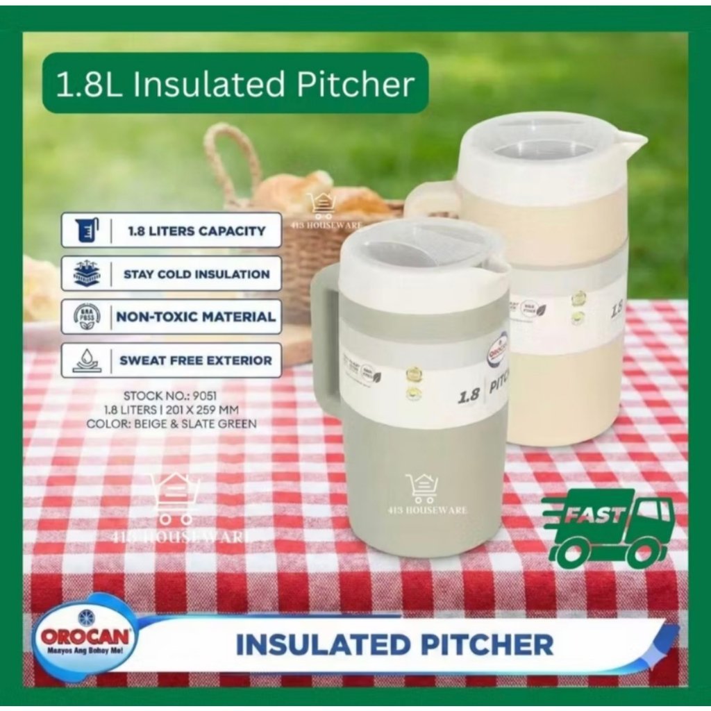 Orocan Insulated Pitcher 1.8L | Pitsel Insulated | Hot or Cold/Malamig ...