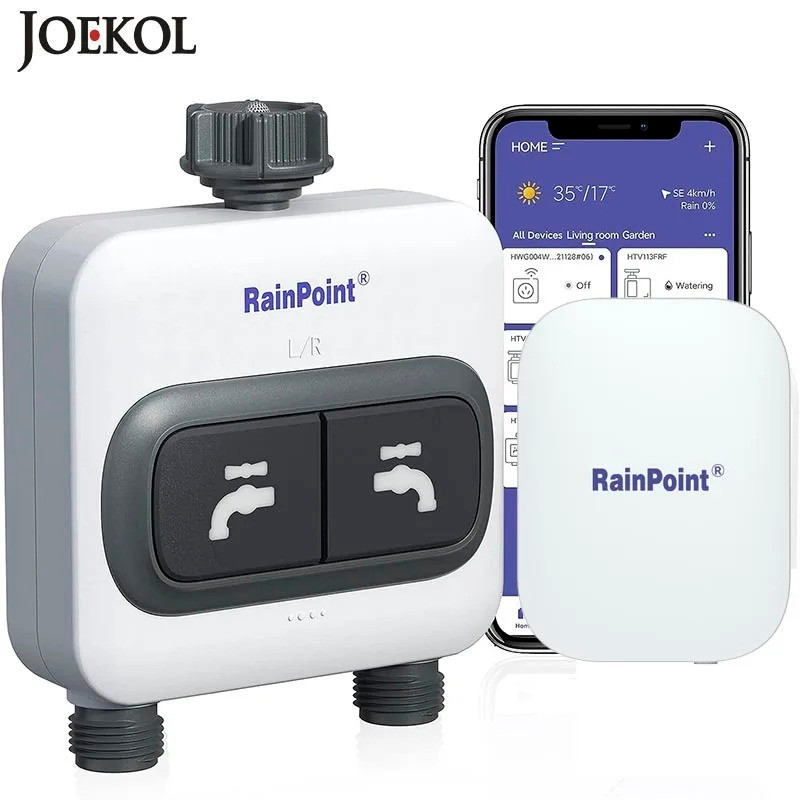 RainPoint Smart 2 Zone Watering Timer WIFI Garden Automatic Irrigation ...