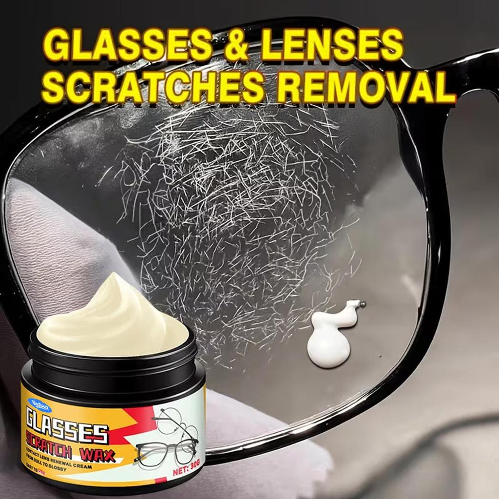 Glasses Scratch Remover 30g Cleaner Eraser Wax with Sponge Sunglasses ...