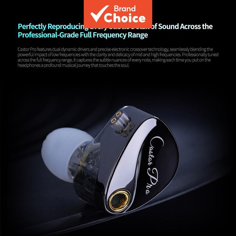 KZ Castor Pro Earphones Wired Gaming Dual 10mm Dynamic Drivers ...