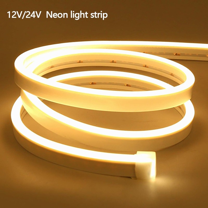24V Neon LED Rope Light, Soft Uniform Glow Strip for Bedroom, Bar ...
